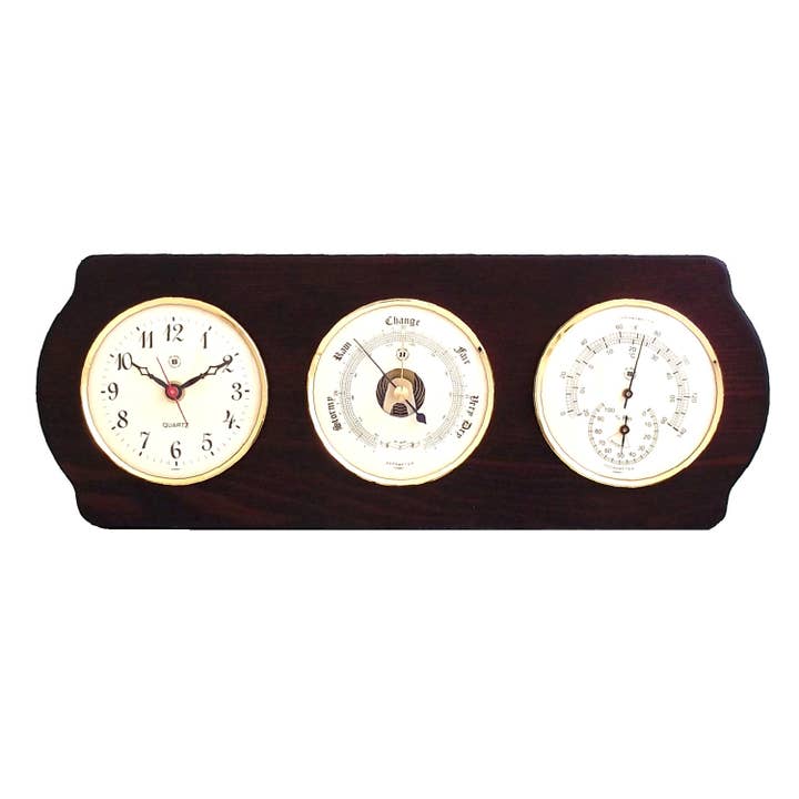 BeyBerk International - Wholesale Wall Clock - Quartz Clock, Barometer and Thermometer with Hygrometer