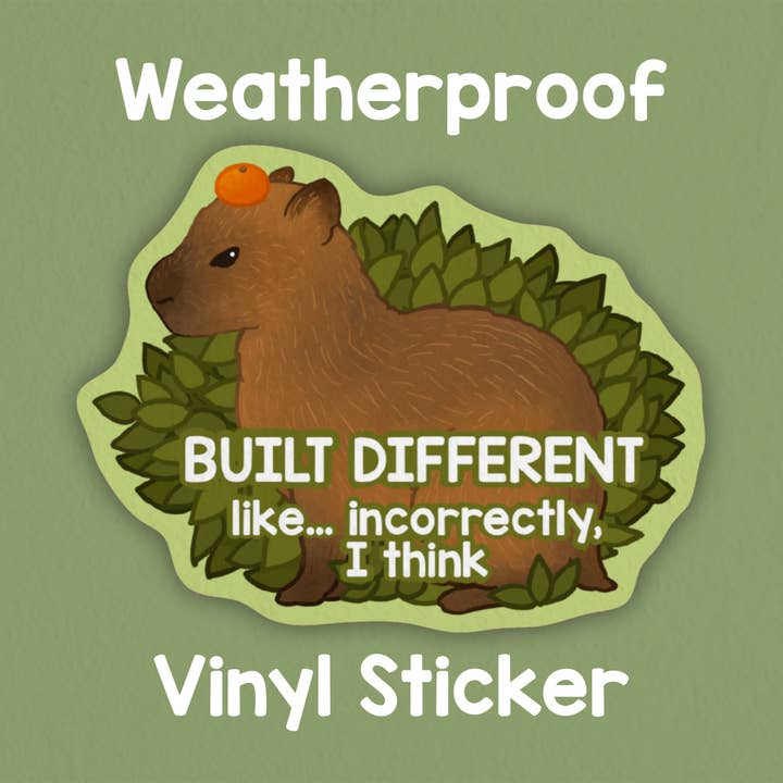 Construído de forma diferente - autocolante de capivara incorreto! Resistente às intempéries! por atacado de Heartel Design
