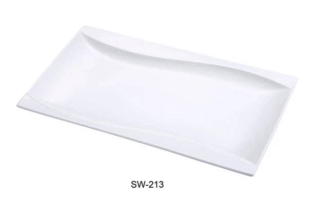 EcoQuality - Wholesale Dinner Plate - 13" x 8 1/4" Rectangular Plate Porcelain White0