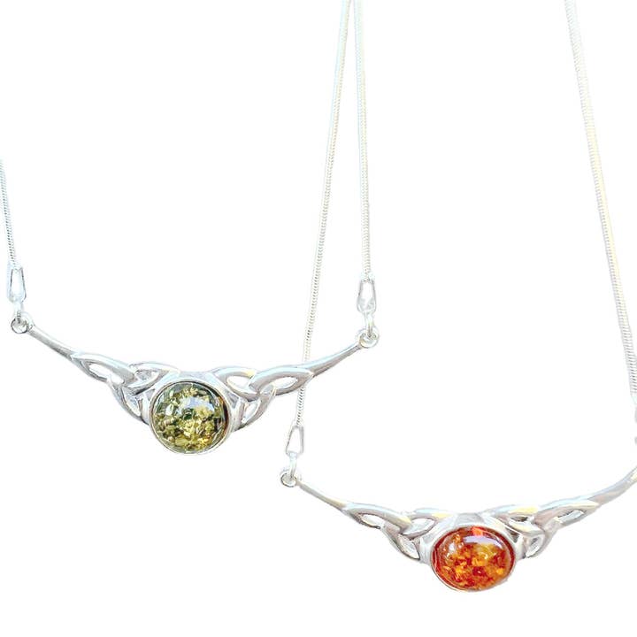 925 Sterling sølv Amber Celtics irske halskæde for engroshandel hos GSZ corporation DBA Gabriella's Gifts