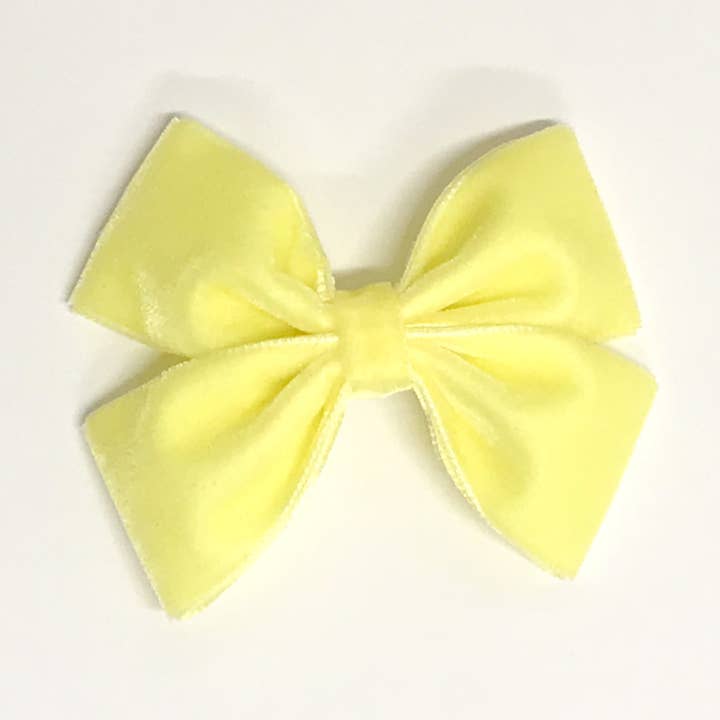 Lazo de alfiler de terciopelo - Amarillo Citron para venta al por mayor de Ryu + Mila