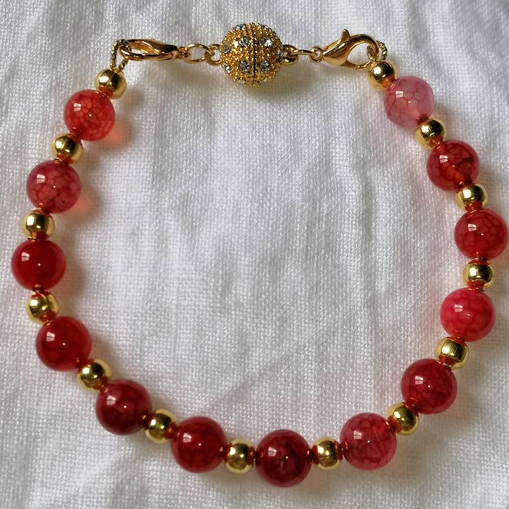 Bracelet Agate rouge pour la vente par Blue Moon Bijoux