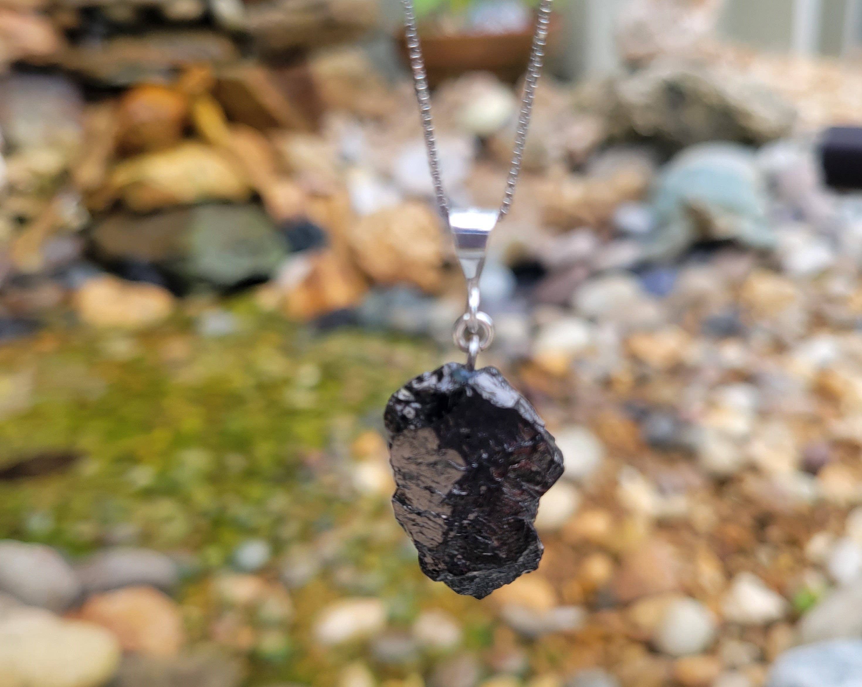 Karelia Creations - Wholesale Pendant/Charm Necklace - Elite Noble Raw Shungite Pendant | Sterling Silver Necklace8
