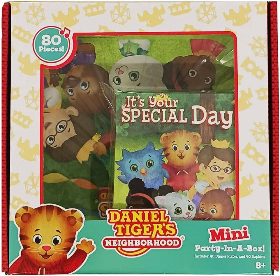 Mighty Mojo Toys – wholesale Disposable tableware pack – Daniel Tiger's Neighborhood Party-In-A-Box - 80 Pieces Party1