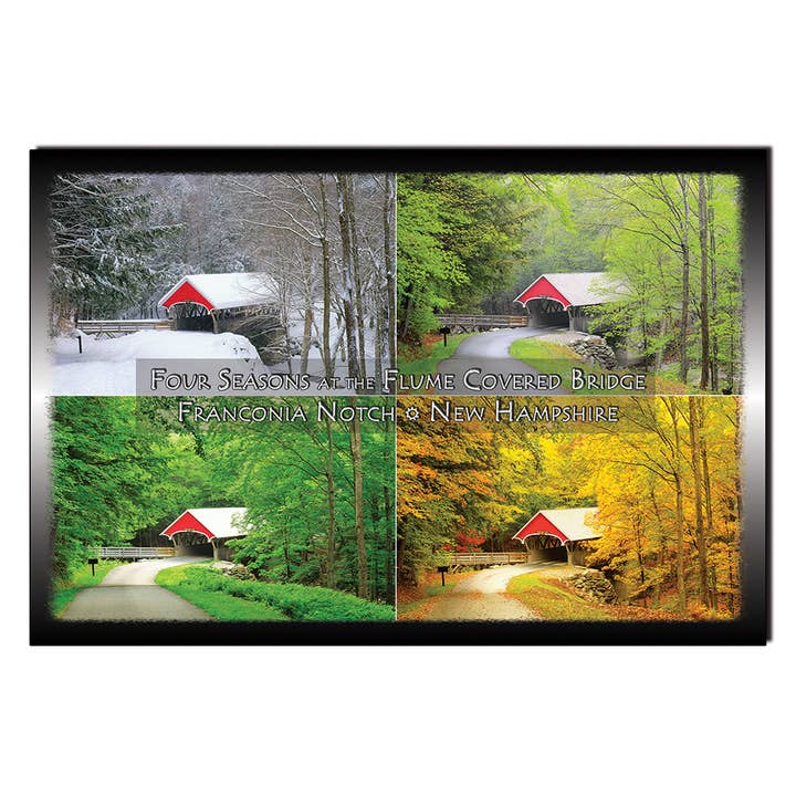 #9070 Four Seasons Flume Covered Bridge Postcard for wholesale by White Mountain Images