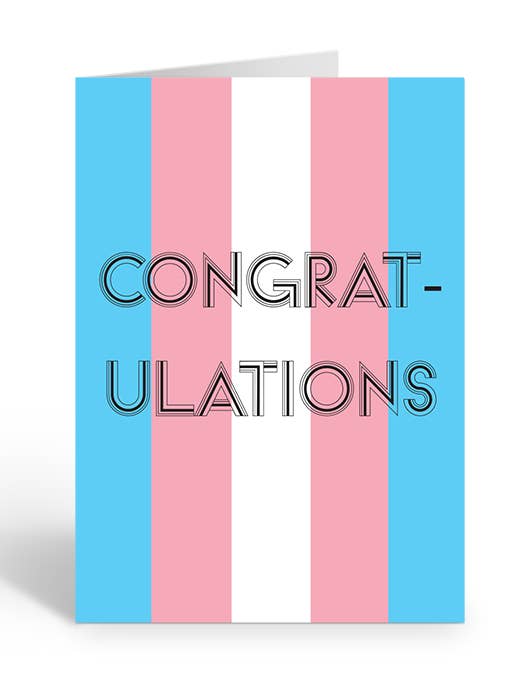 TRANS CONGRATULATIONS Greeting Card for wholesale by Two Brides Presents