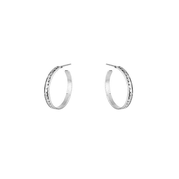 SITA - Wholesale Hoop Earrings - Sterling Silver Polka Dot Hoop