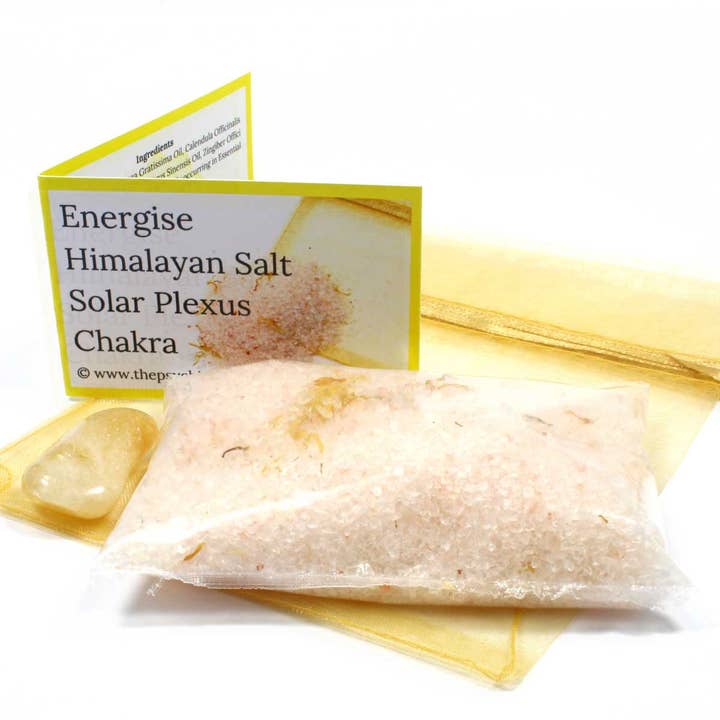 The Psychic Tree - Wholesale Bath Salts - Energise Crystal Infused Bath Salts - Solar Plexus Chakra
