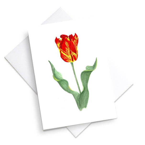 Red Tulip Note Card for wholesale by Two Bees Design Studio