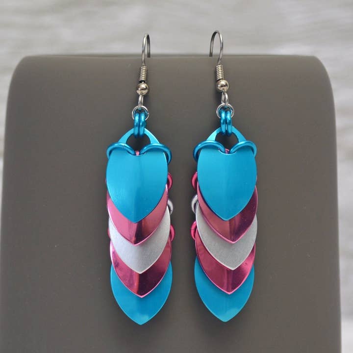 Transgender Pride - Chevron Earring for wholesale by Rebeca Mojica Jewelry
