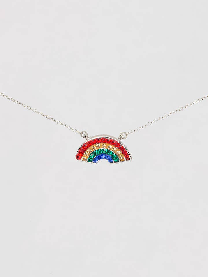 Rainbow Crystal Sterling Silver Necklace for wholesale by Annie and Sisters