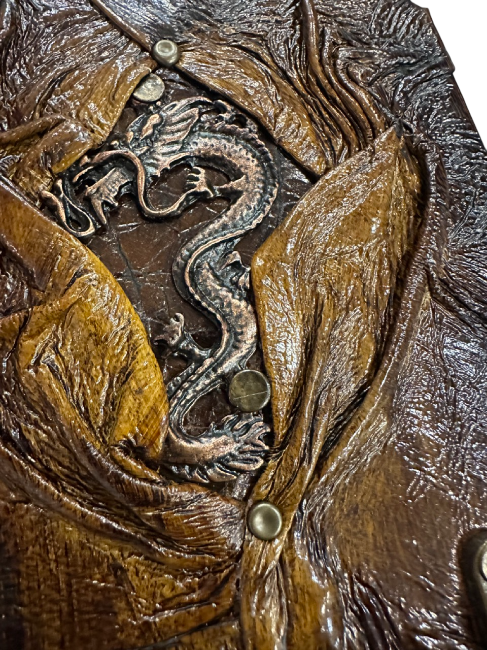 CRETE TRADING INC - Wholesale Journal/Diary - Handmade Leather Journal Belt Strap Dragon10