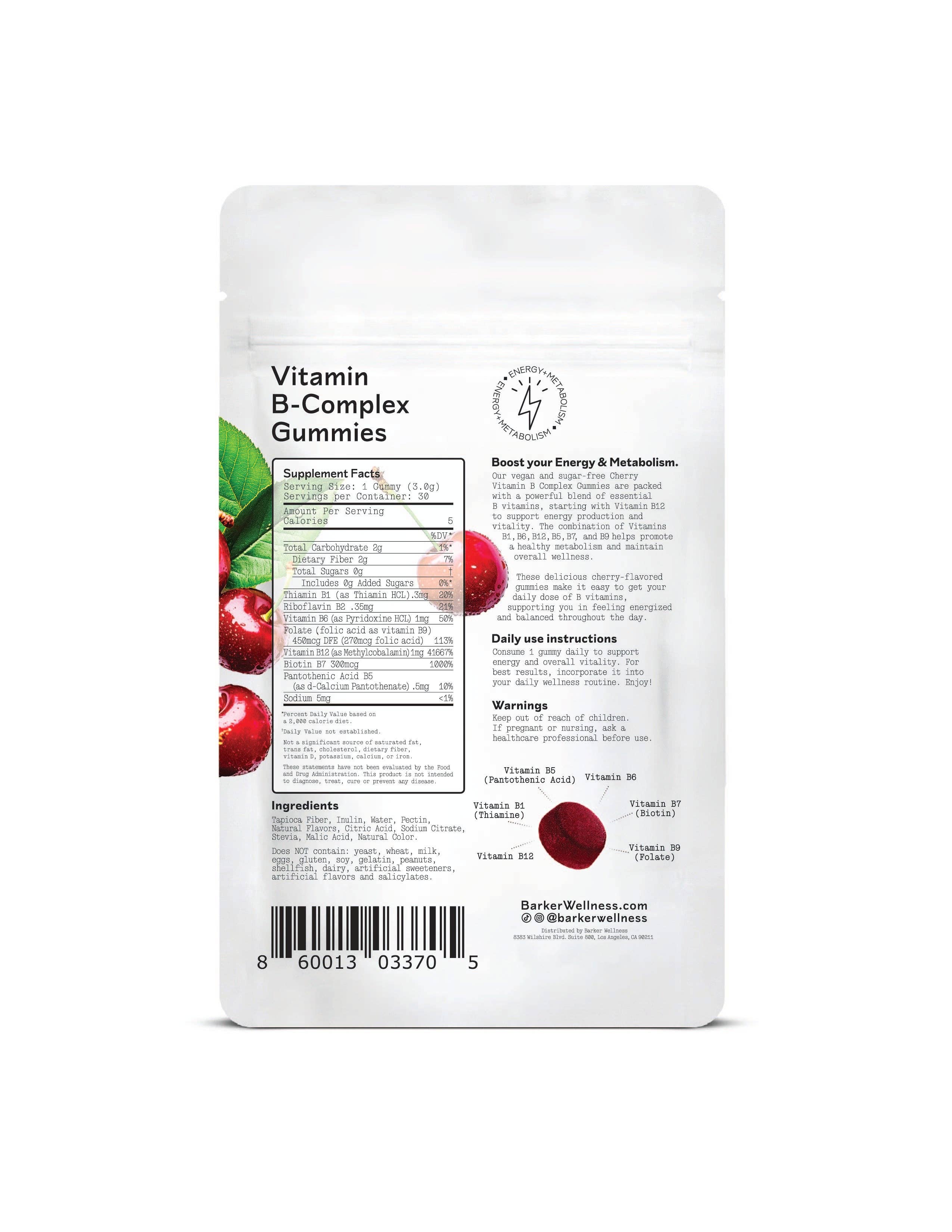 Barker Wellness Co – Großhandel Nahrungsergänzungsmittel/Vitamin zum Einnehmen – Vitamin-B-Komplex-Gummis1