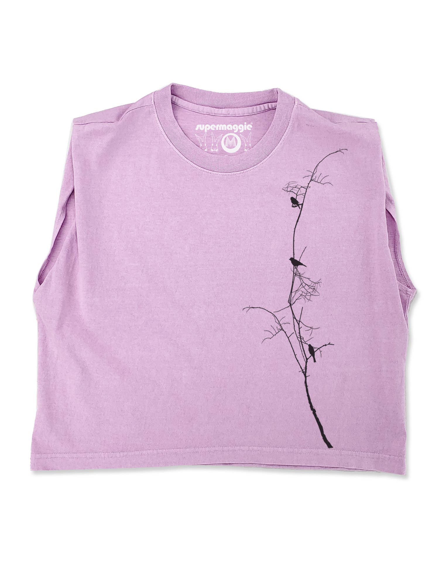 Supermaggie @ Faire - Vente T-shirt à imprimés – femme - T-shirt sans manches Maisie Birds On Branch en tissu épais6