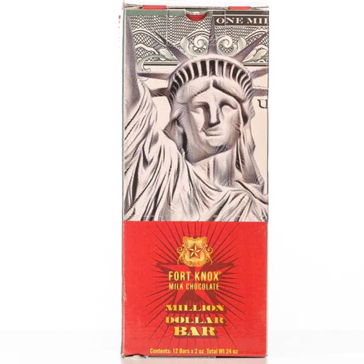 Candy Barn Express - Wholesale Chocolate Bar - Fort Knox Million Dollar Milk Chocolate Bar - 12 Ct. 57G.