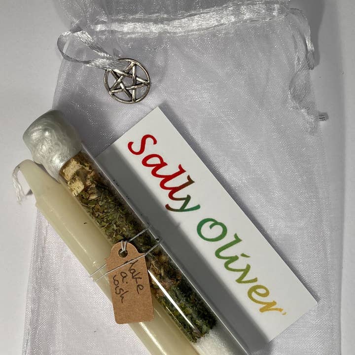 Sally Oliver - Wholesale Meditation Supplies - Make a Wish Spell Set, Witchcraft, Spell Tube and Candle