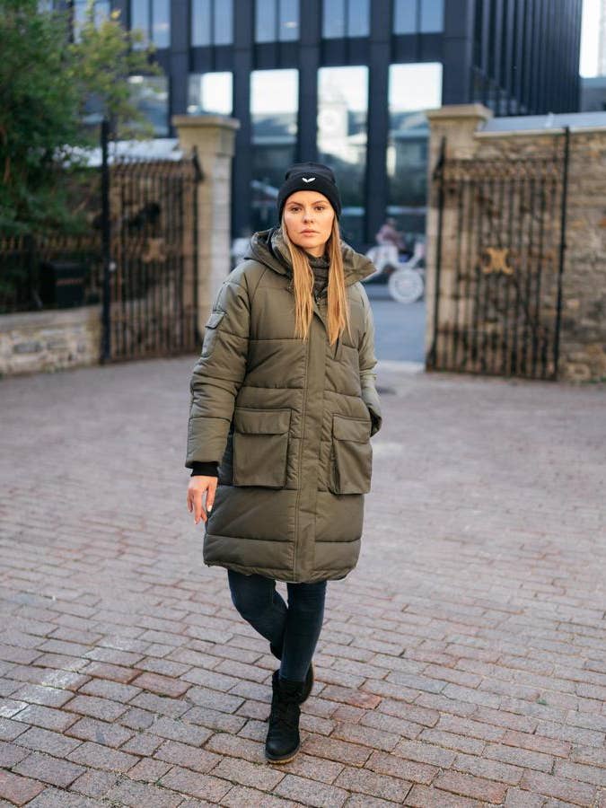 Women's Plant-Powered Parka - Olive Green for wholesale by BOÏDA