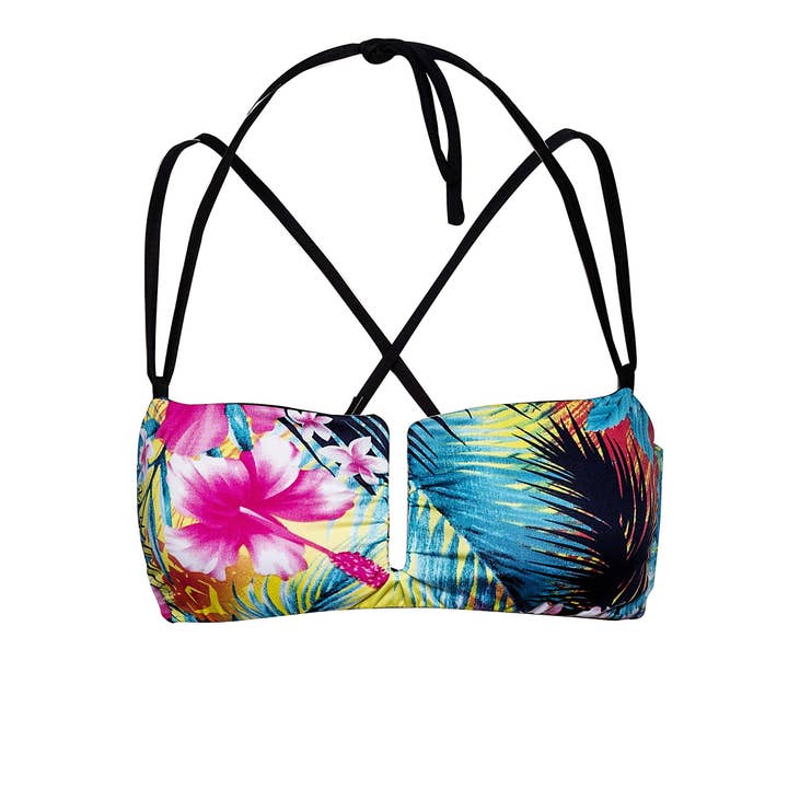 Salina Bustier Top: Flor Tropical por atacado de BiancaBikinis