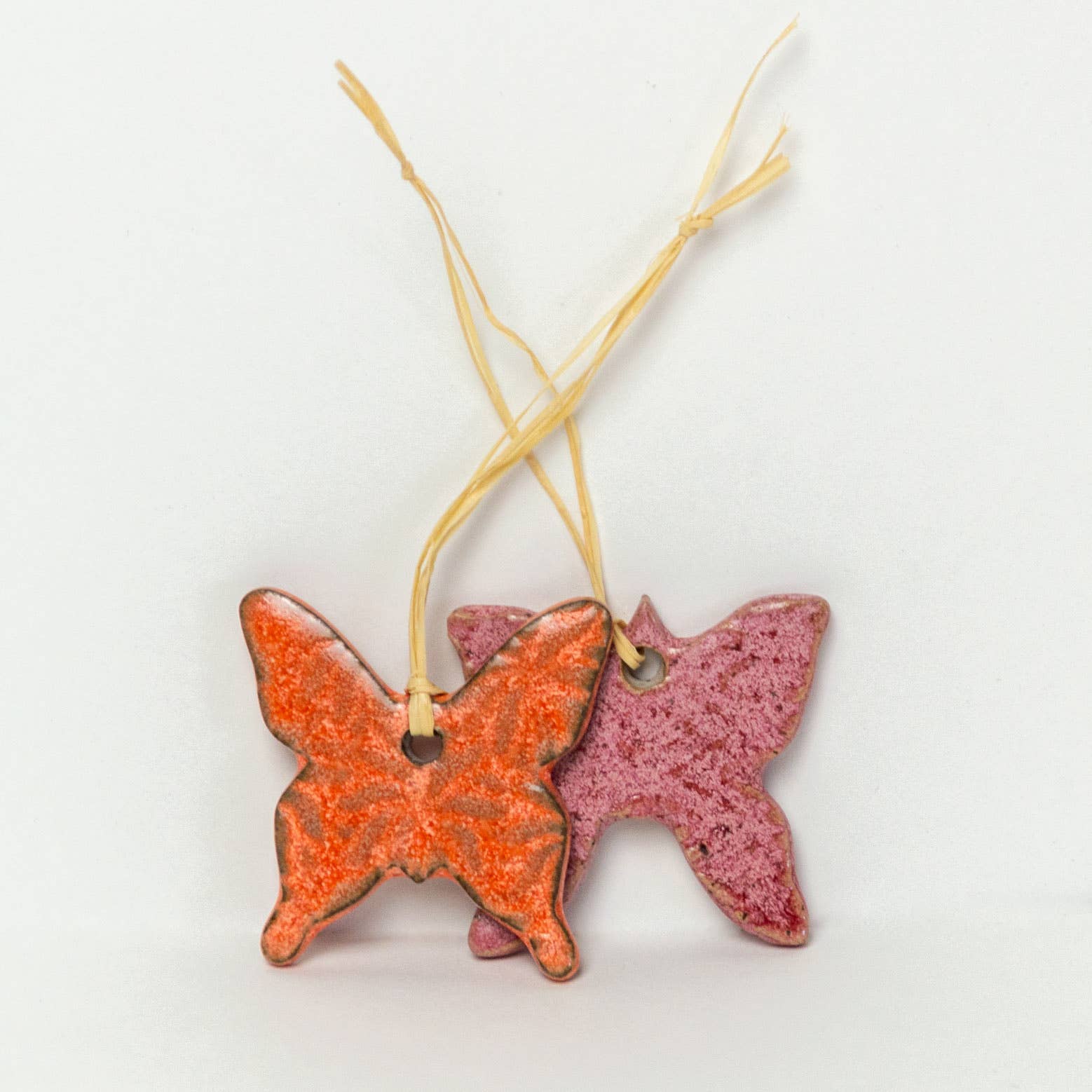 White Squirrel Clayworks - Wholesale Ornament - Butterfly Shaped Handmade, in Ohio, Ceramic Ornaments1