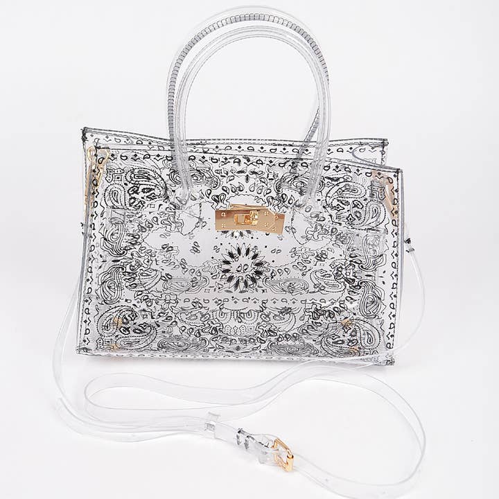 Clear Bandana Print Transparent Bag for wholesale on Faire