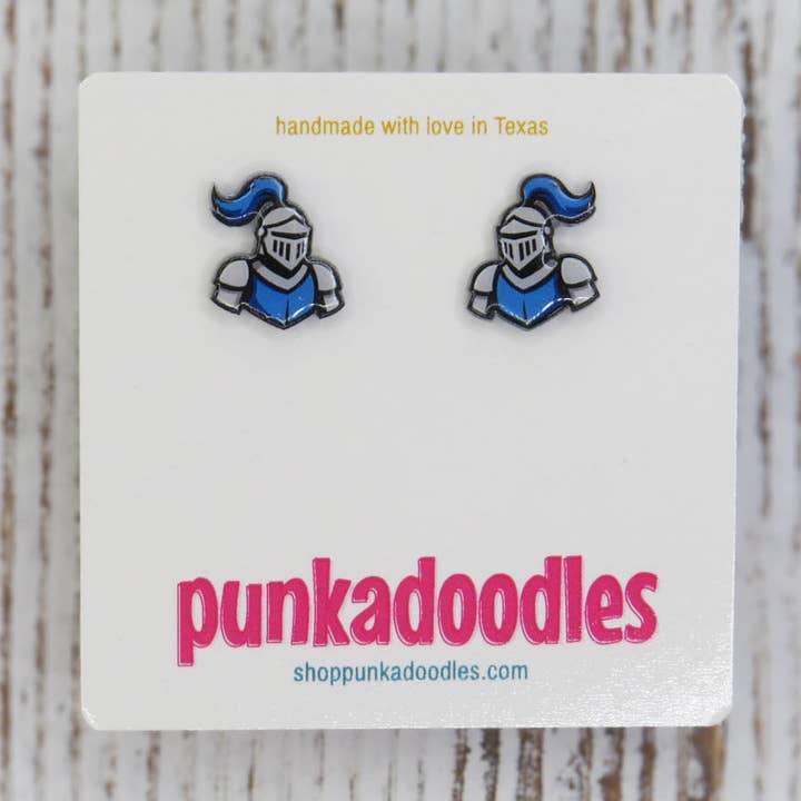 Knights | Cavaliers | Crusaders Mascot Earrings for wholesale by Punkadoodles.co