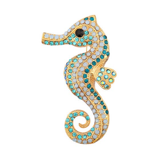 Nima Accessories Inc – Engroshandel Broche – Sea Horse Rhinestone Dame broschenål0