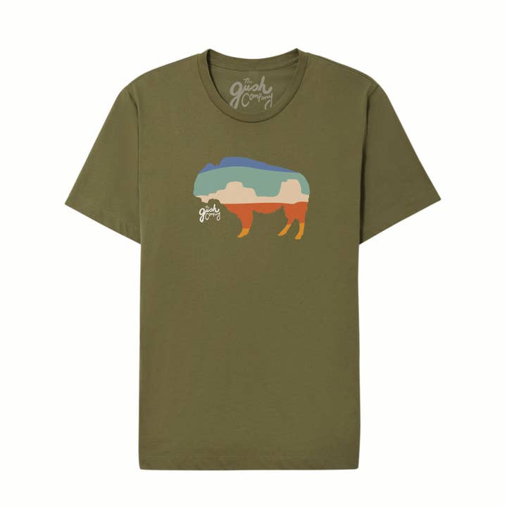Sunset Bisonte Tee - Militar para venta al por mayor de The Gush Company