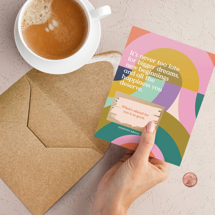 Inklings Paperie - Wholesale Encouragement Card - Scratch-off Card - Never Too Late - Encouragement1