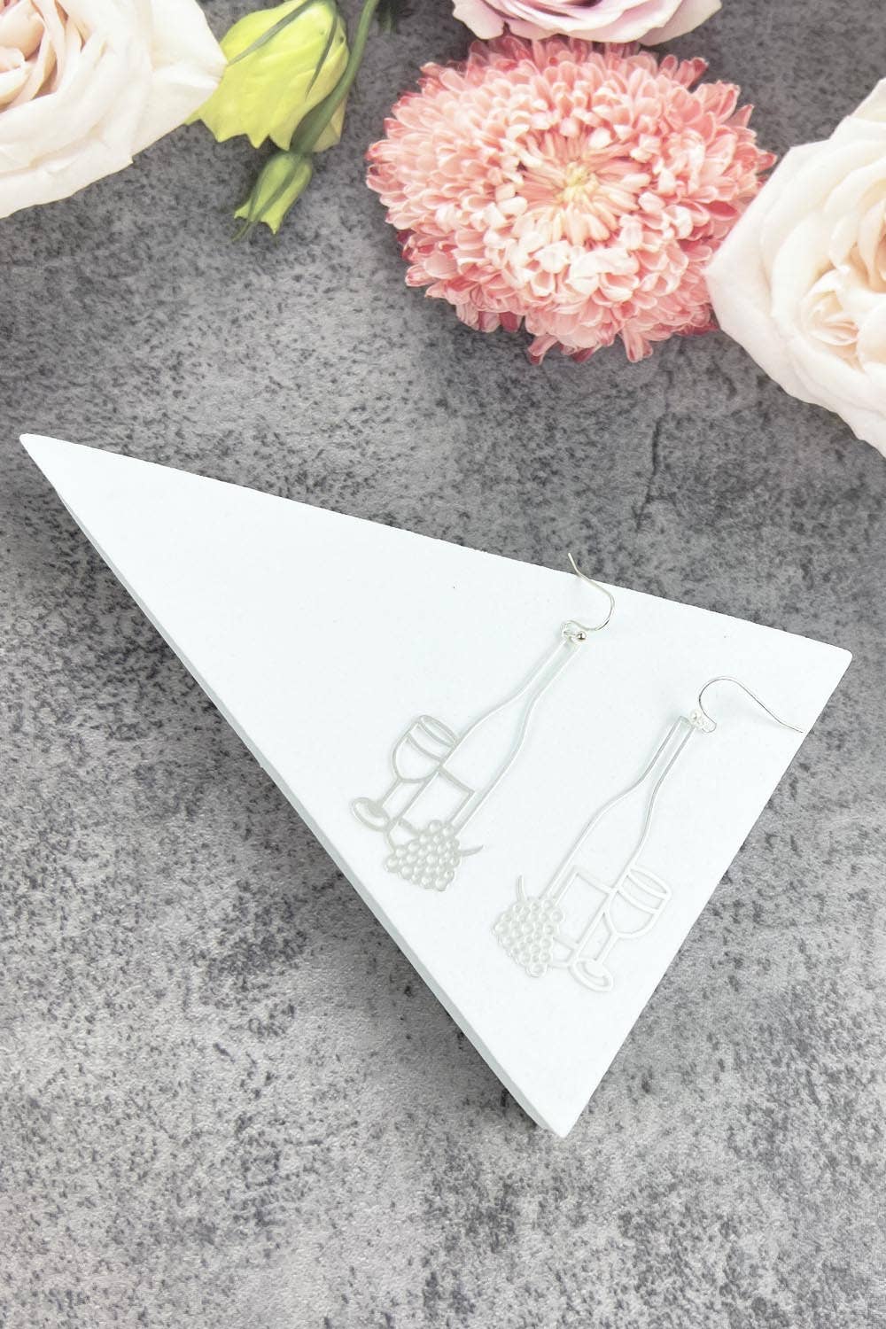 JHP Collection - Wholesale Dangle Earrings - FILLIGREE WINE BOTTLE AND WINE GLASS SHAPE HOOK EARRINGS9