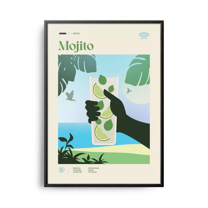 Mid-Century Modern Mojito Cocktail Poster for wholesale by Weekend Concept