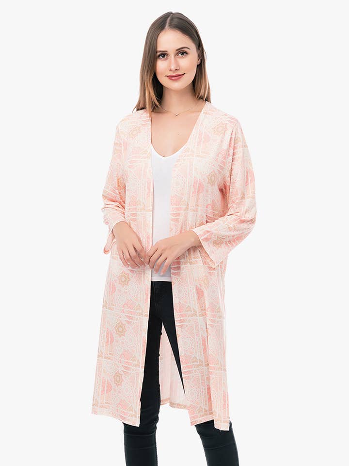 JNC RT (Jen & Co. Outlet) - Wholesale Kimono - Women's - KM1037 Malibu Long Kimono1