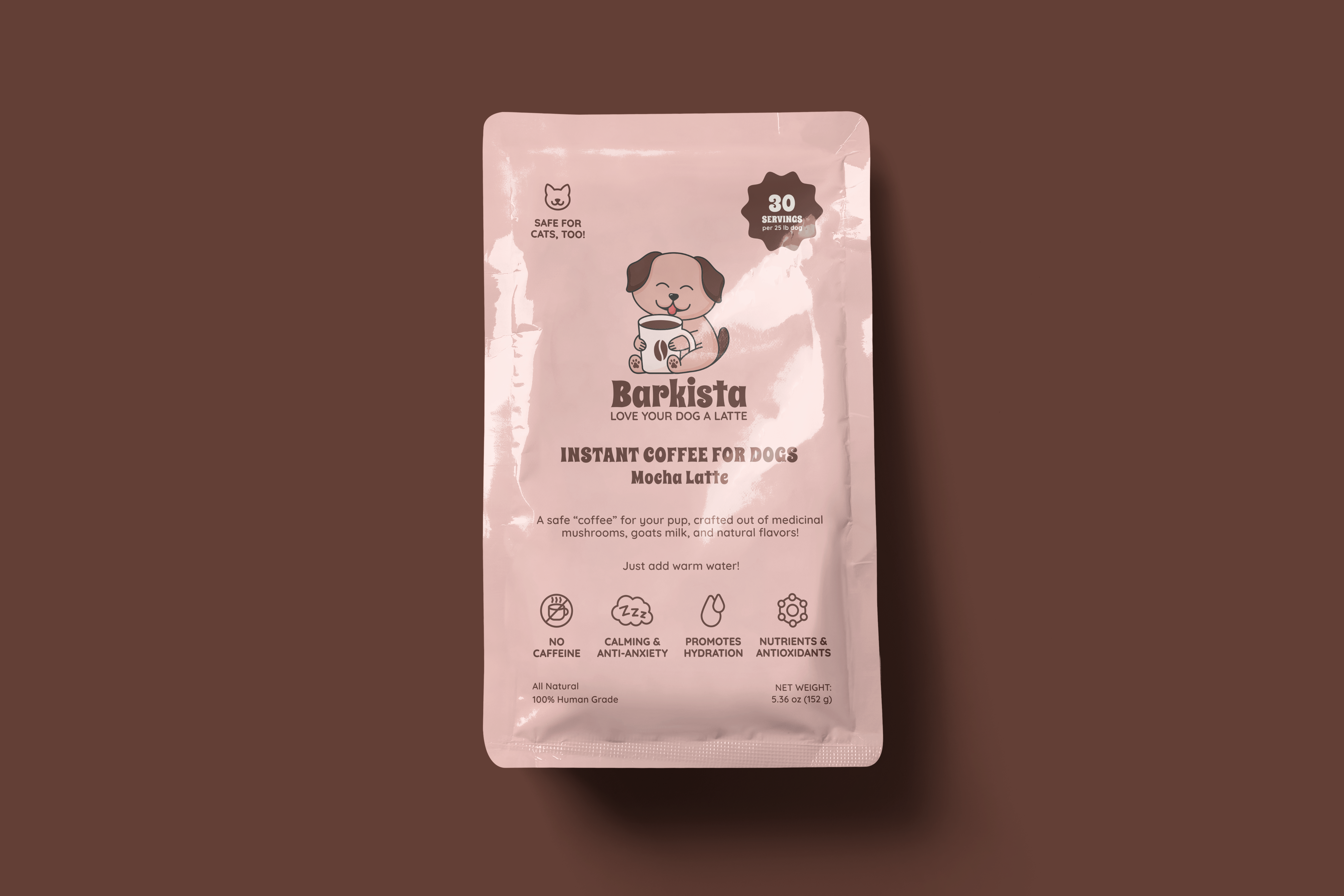Barkista - Wholesale Pet Treats - Dog - Mocha Latte Instant Dog Coffee1