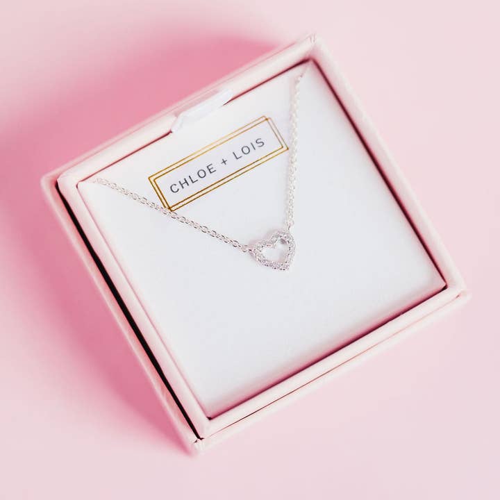 Chloe + Lois - Wholesale Pendant/Charm Necklace - Mini Pave Heart Necklace4