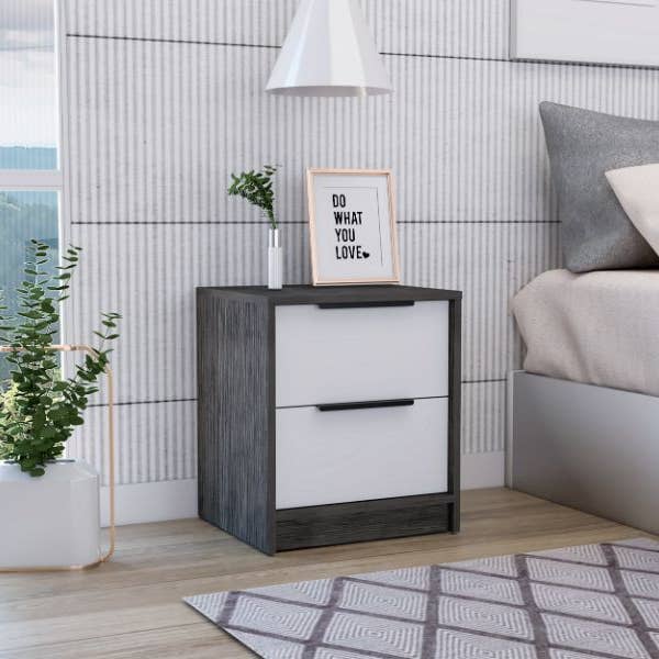 Fontana Nightstand, Two Drawers, Metal Handle for wholesale by TUHOME FURNITURE