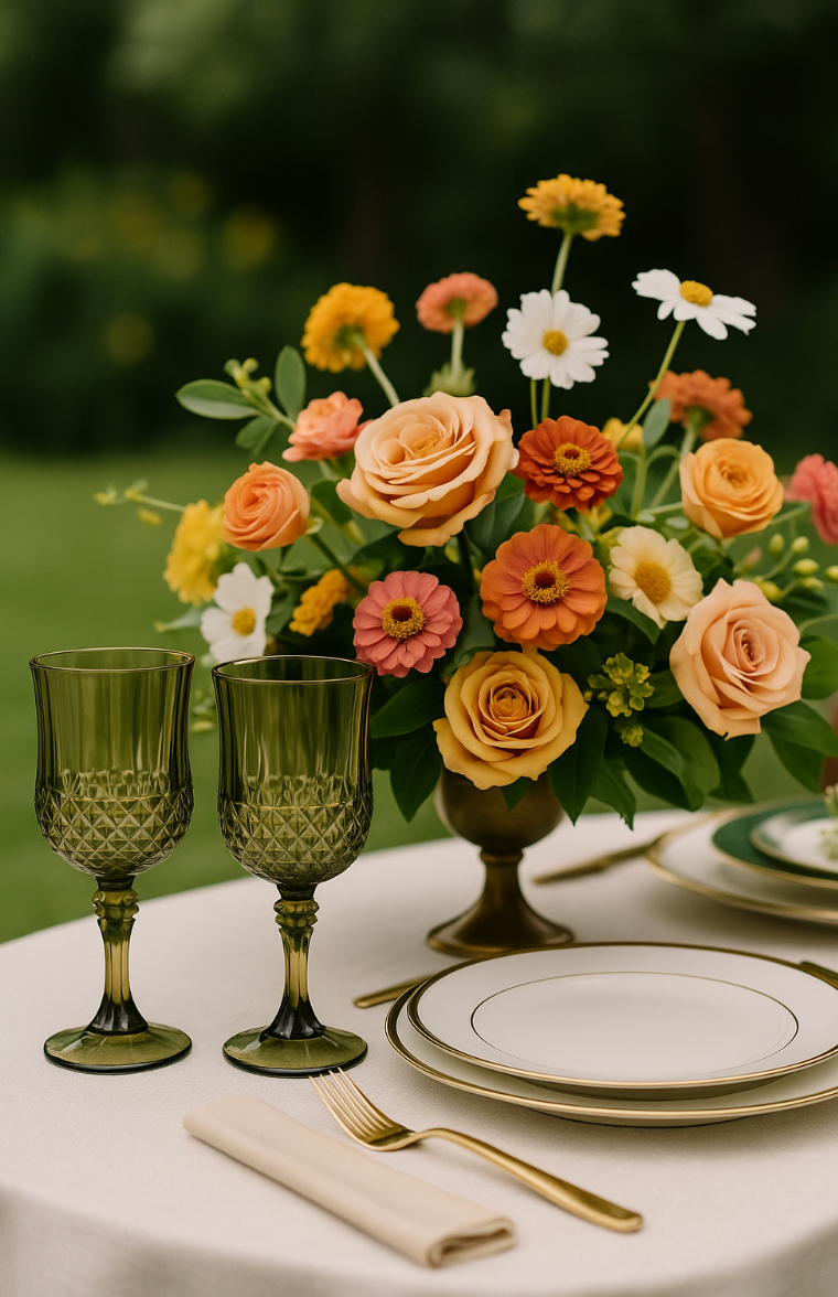 Elan Bazaar - Wholesale Disposable Cup - 36 Sage Green Vintage Style Heavy Duty Plastic Goblets 1