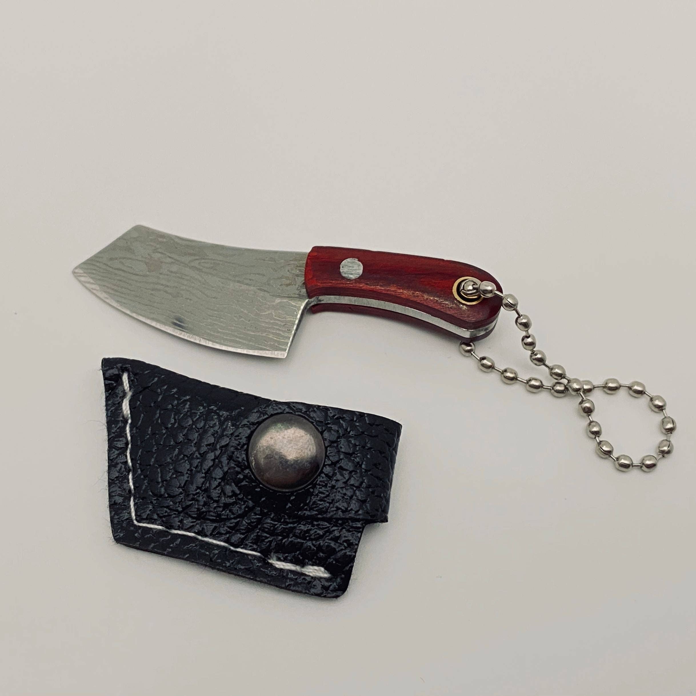 Mio Queena – wholesale Nyckelring - Unisex – Damaskus Mönster Mini Knife Kechain Gift8