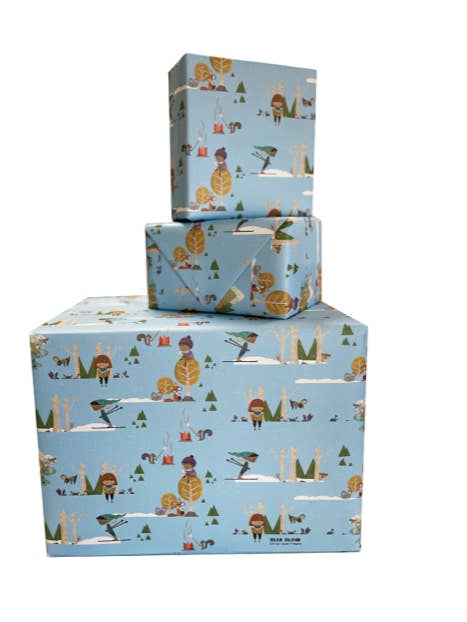 Papel de regalo de Little Skier para venta al por mayor de Read Island