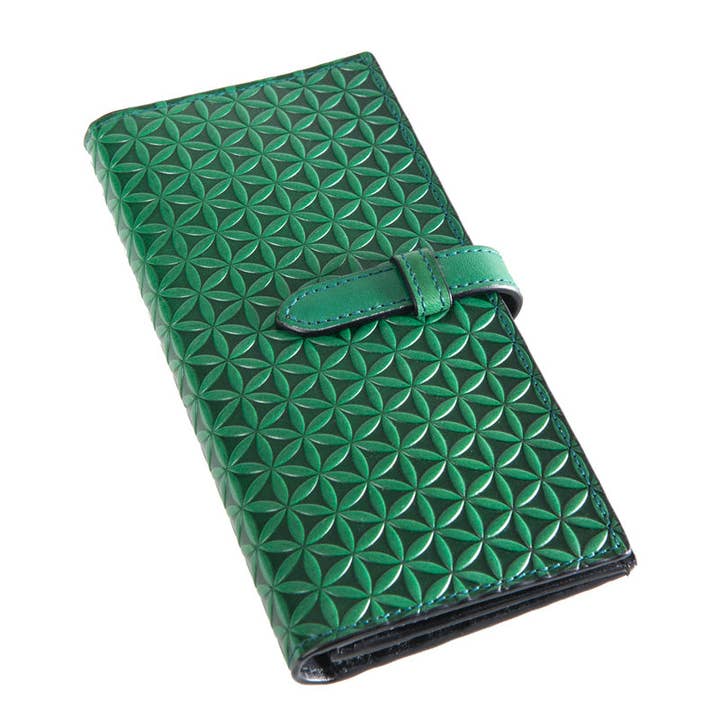 Embossed Leather Wallet Freila Green for wholesale by Munira