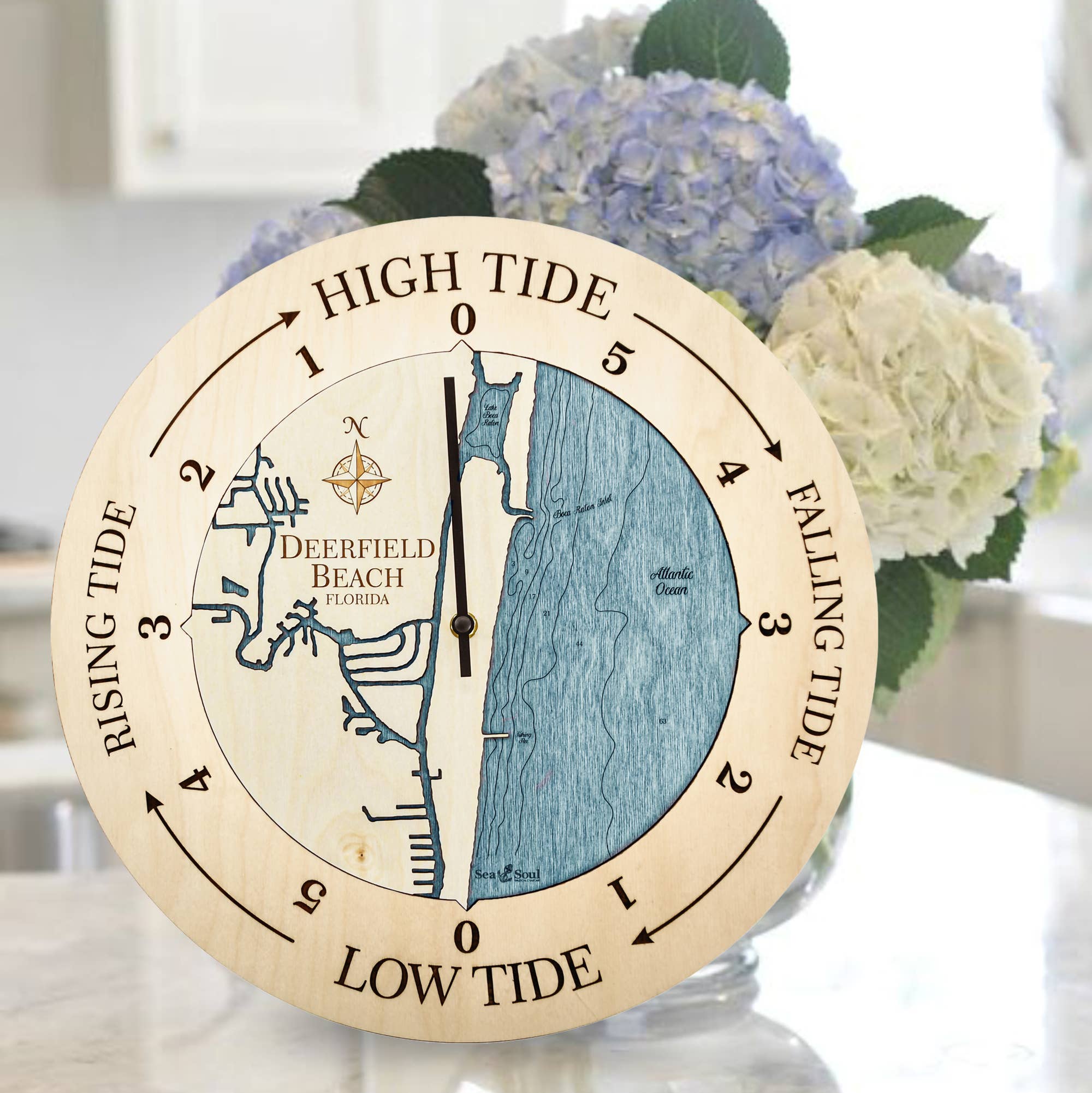 Sea & Soul Nautical Chart Art - Wholesale Wall Clock - Florida East Coast Nautical Chart Tide Clock-Many Locations64
