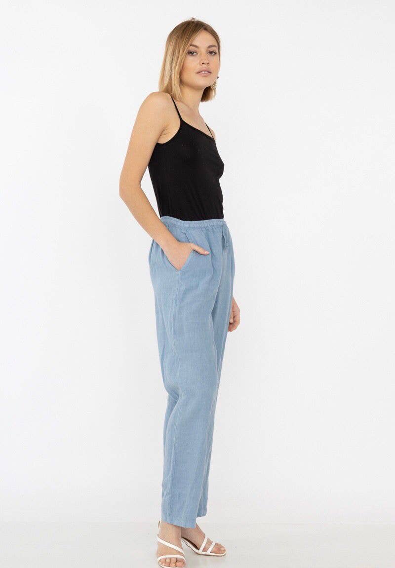 la maison des fibres naturelles - Wholesale Pants - Women's - Straight linen trousers 630132 100% linen45
