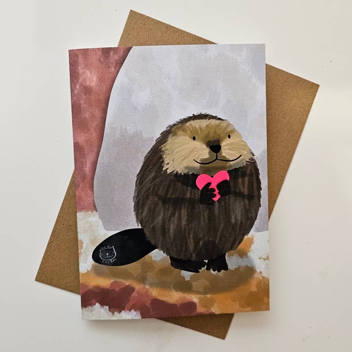 Biglietto di auguri Beaver per la vendita all'ingrosso da parte di Art By Kay Rae