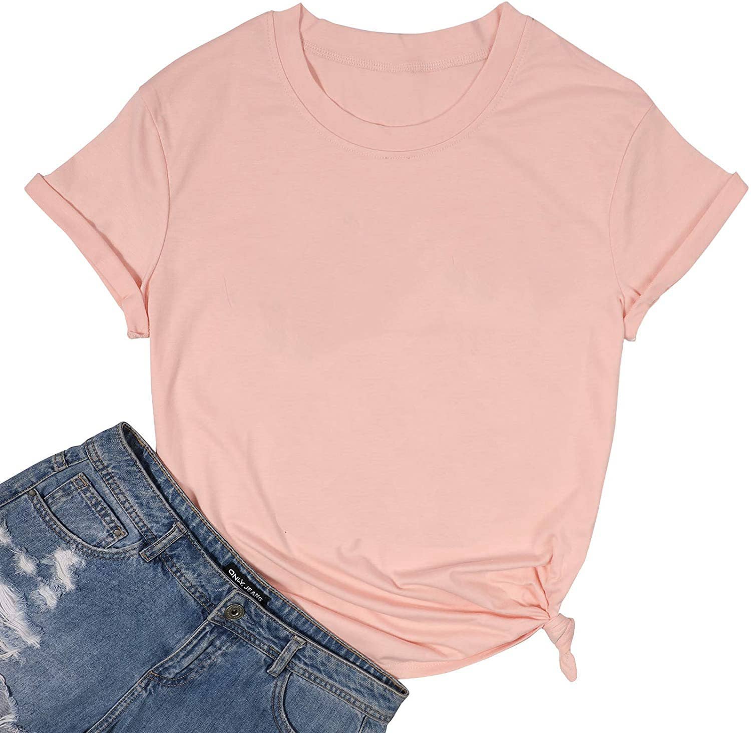 Lily Clothing - Wholesale T-Shirt - Women's - LOOSE SOLID COLOR SHORT SLEEVED T SHIRT_CWTTS074719
