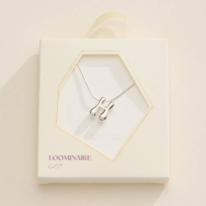 Lilla Haven - Wholesale Pendant/charm necklace - 16 Assorted 18K Gold Dipped Bubble Initial Necklace28