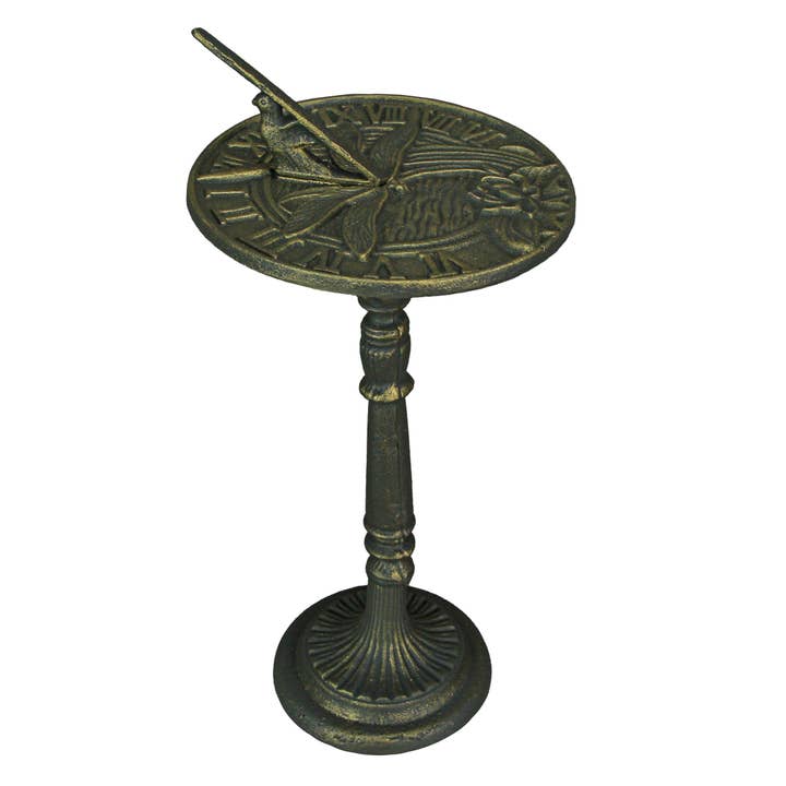 Zeckos - Wholesale Outdoor Ornament/Decor - 21 Inch Cast Iron Verdigris Dragonfly Outdoor Sundial0