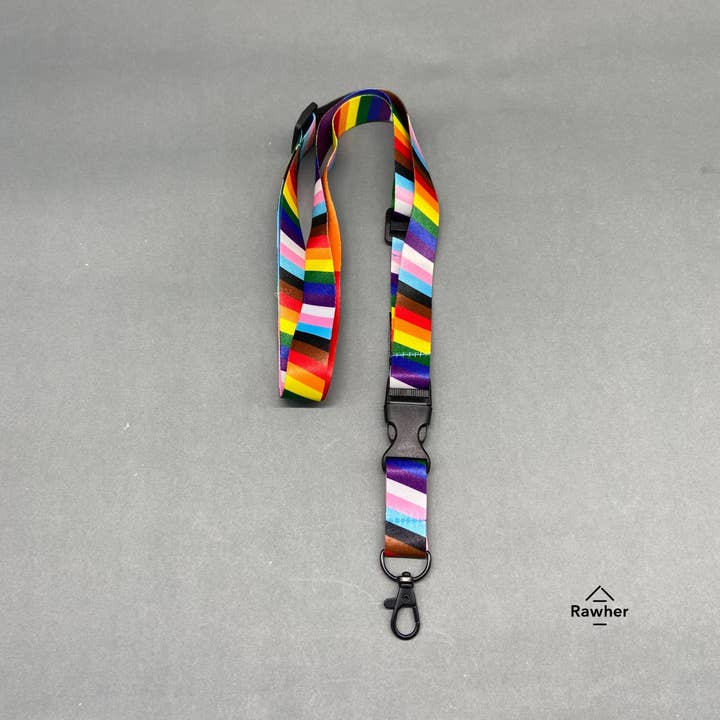 RAWHER – wholesale Snodd - Unisex – Klassisk Progress Pride-nyckelband med justerbar längd