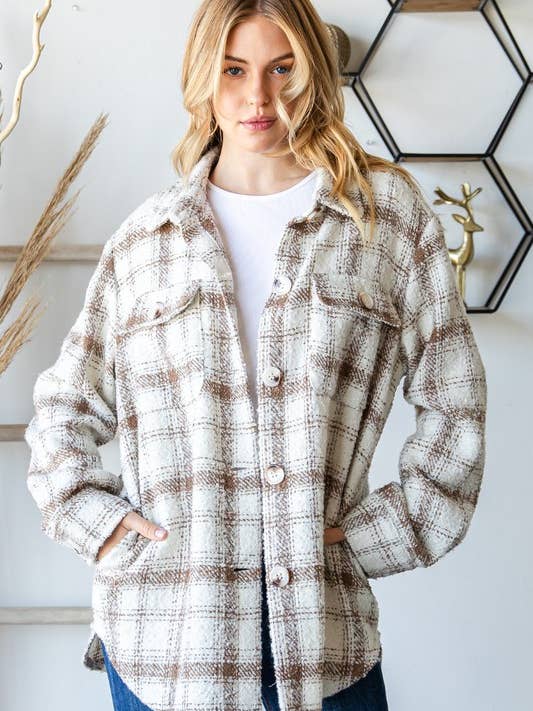 Manteau à rabat en tweed à carreaux pour la vente par MintChoco