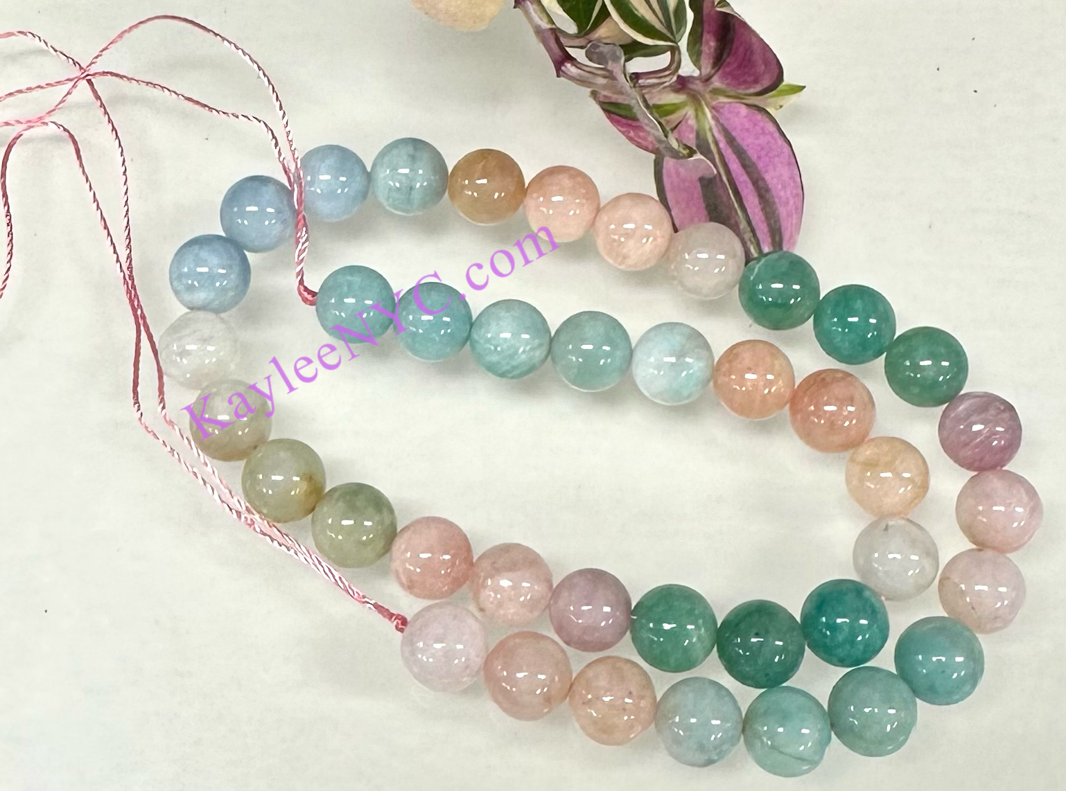 KayleeNYC - Wholesale Beads - 10mm Natural Morganite & Amazonite Crystal beads4