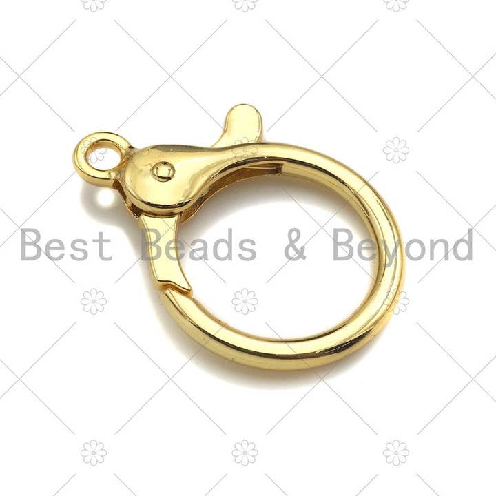 BestBeads&Beyond – wholesale Lås – 28mm runda klolås, Spring Gate, Guld/Silver/Gunmental/Rose guld lås, Snap Clip Trigger lås, sku #H3112