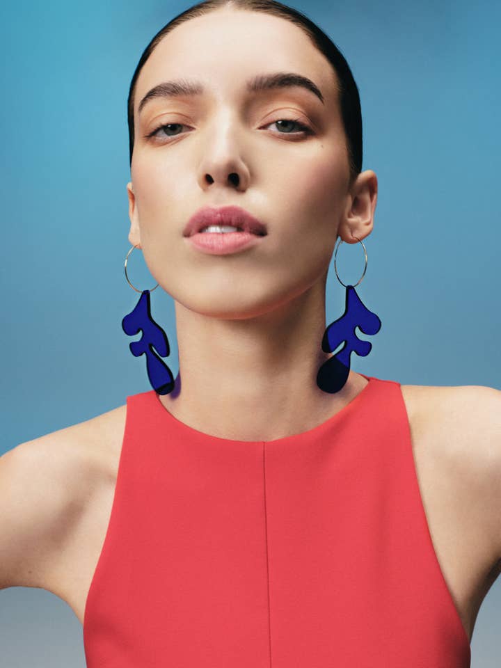 ARTIST Hoop Øreringe | Blå for engroshandel hos Combinist Goods