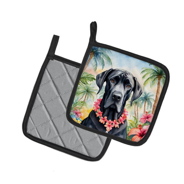 Great Dane Luau Pot Holders DAC6445 for wholesale by Caroline's Treasures